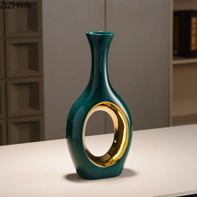 Gold Ceramic Table Vase