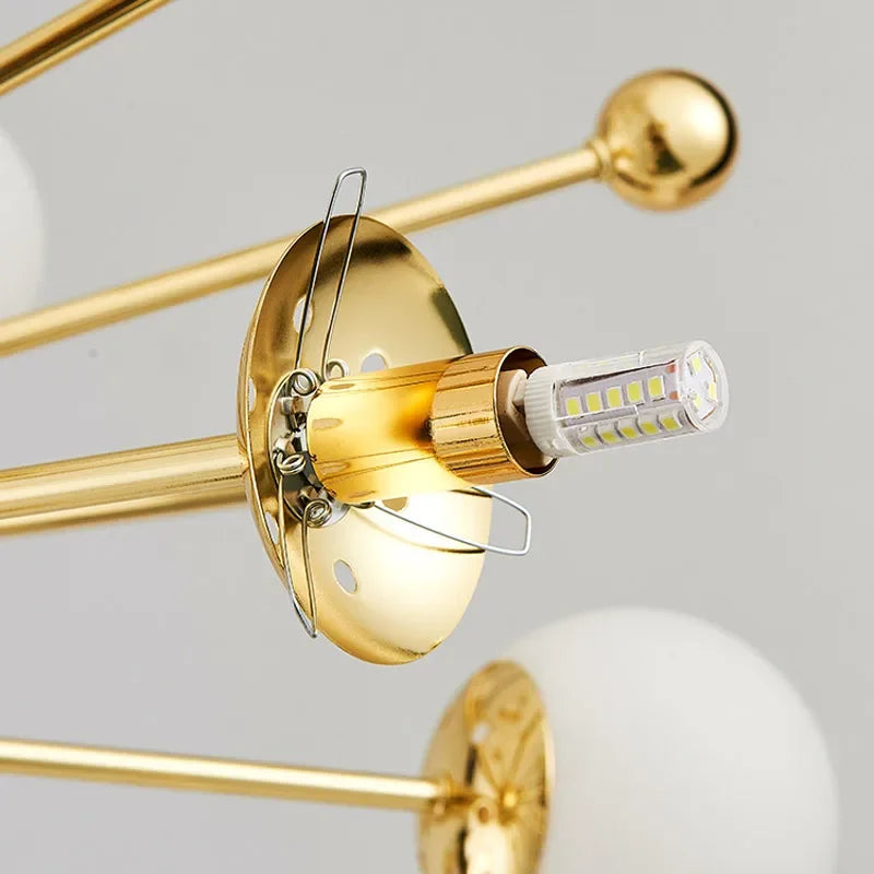 Gold Glass Pendant Light 18-Light Design