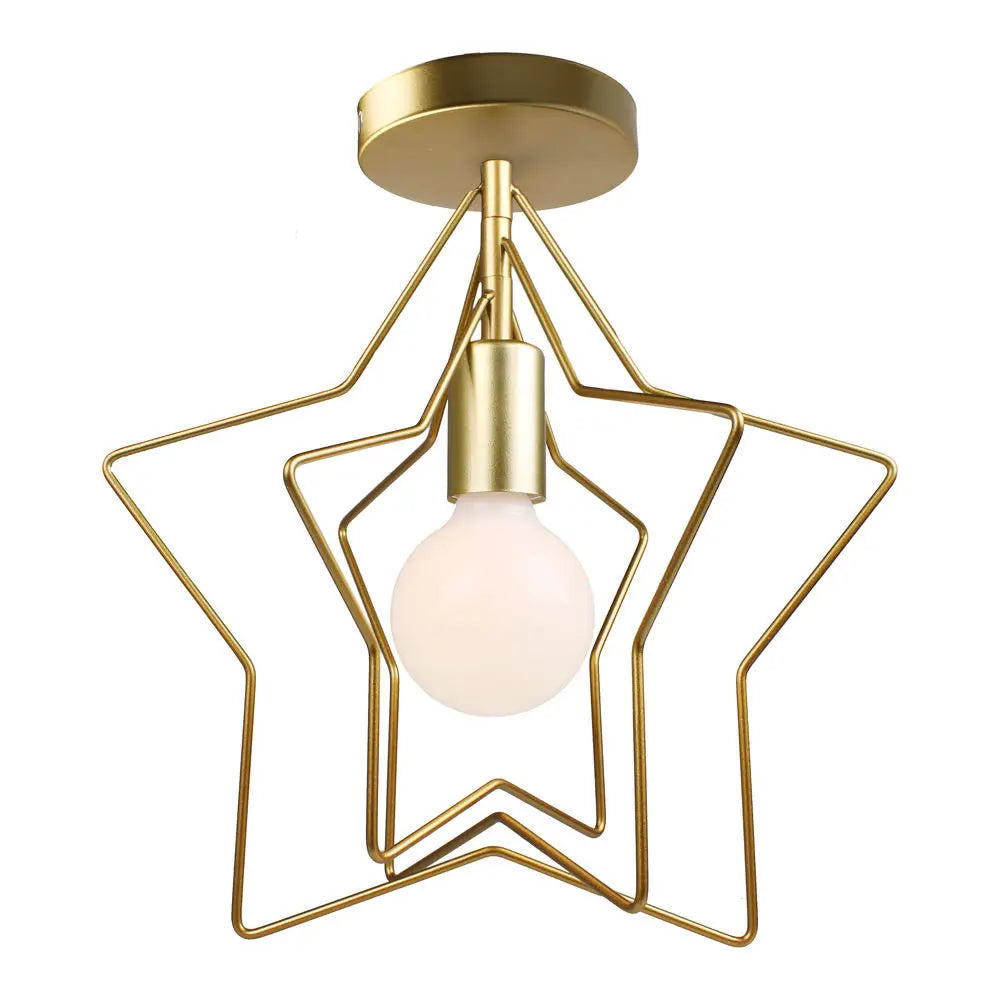 Gold Iron Cage Ceiling Light