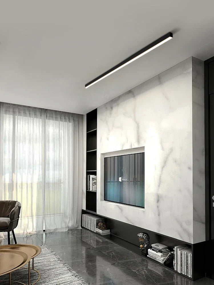 White LED Ceiling Light L150cm Dimmable Remote