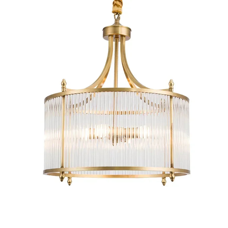 Copper Glass Pendant Light 5-Light D60cm