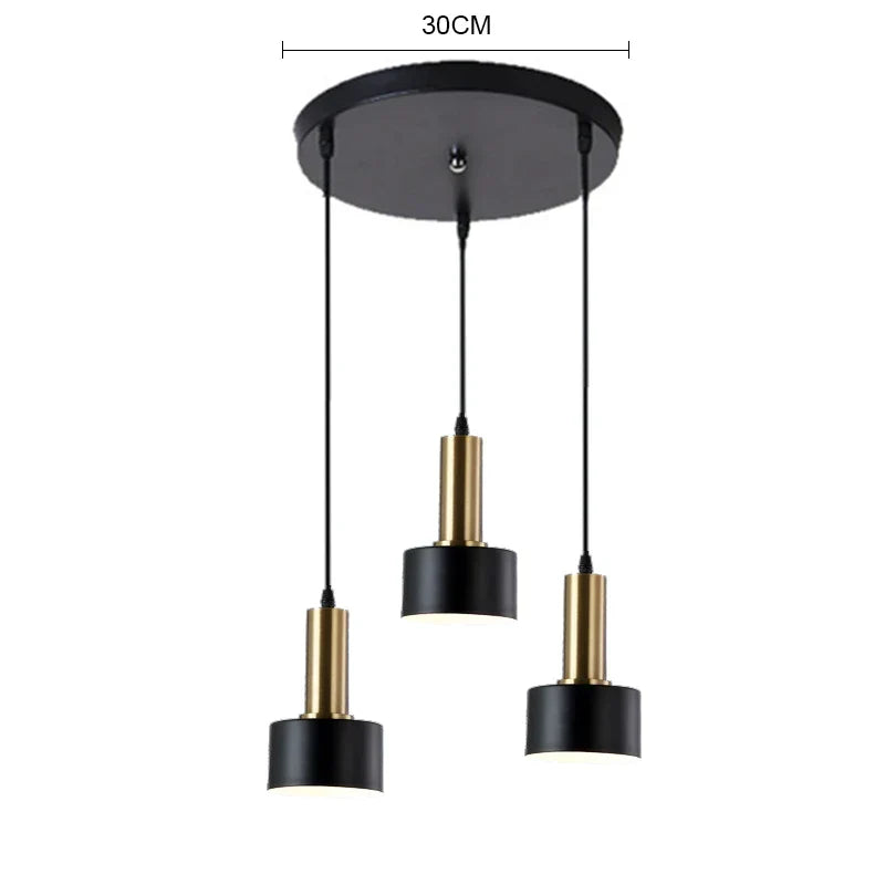 Gold Nordic Pendant Light Round 3-Head Design