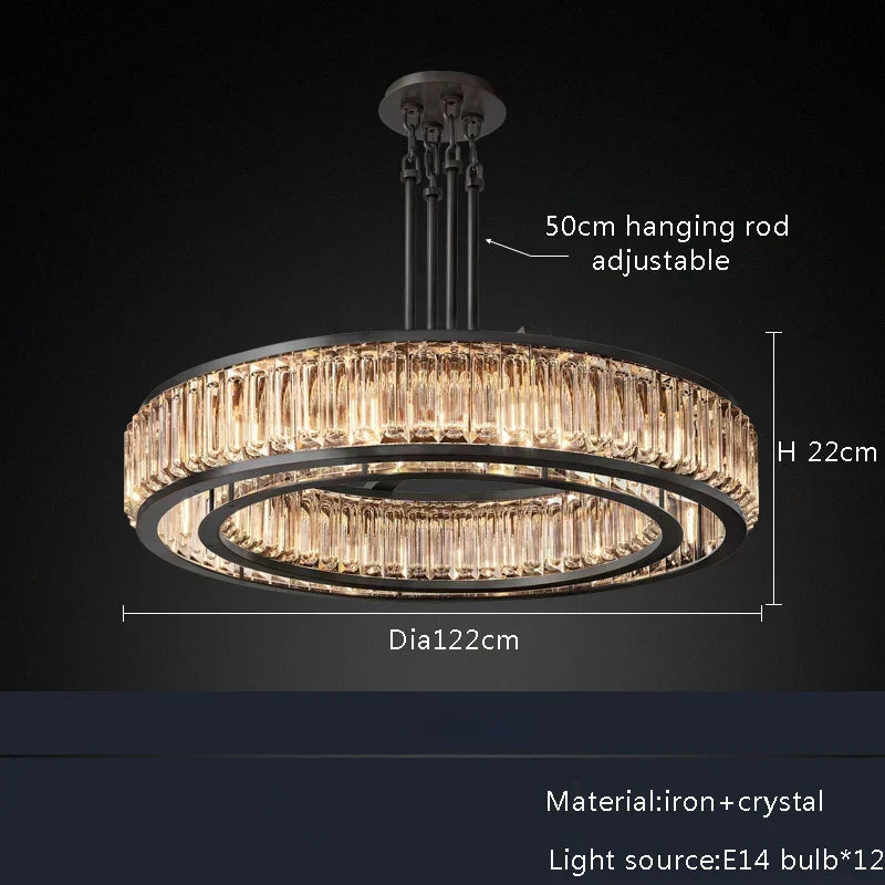 Gold Crystal LED Light Chandelier