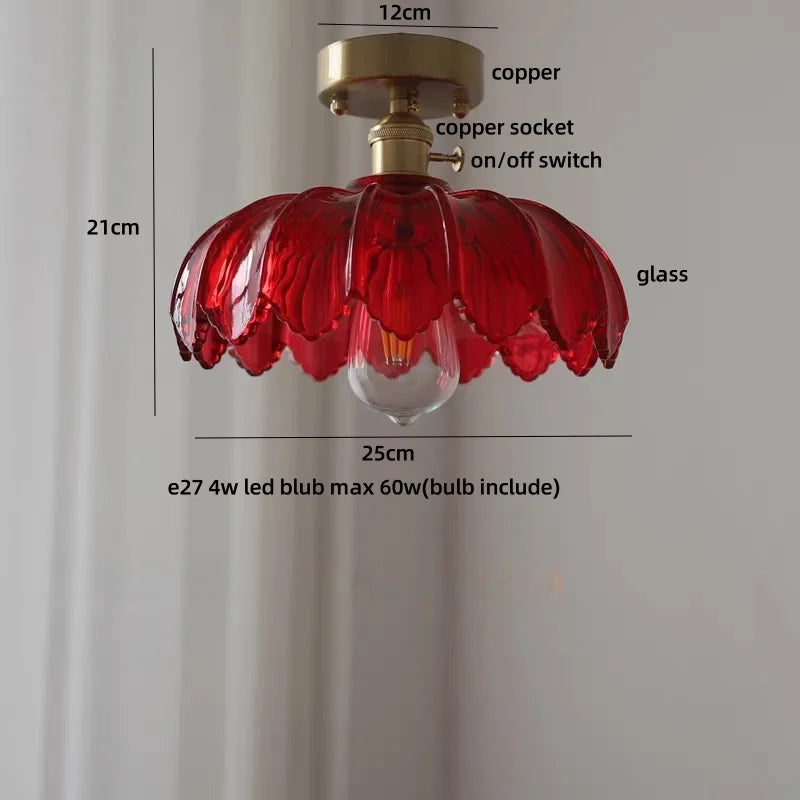 Green Glass LED Ceiling Light
