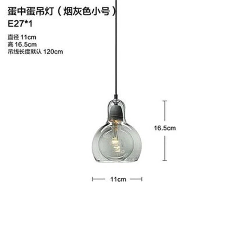 Amber Glass Pendant Light Large Size Kitchen