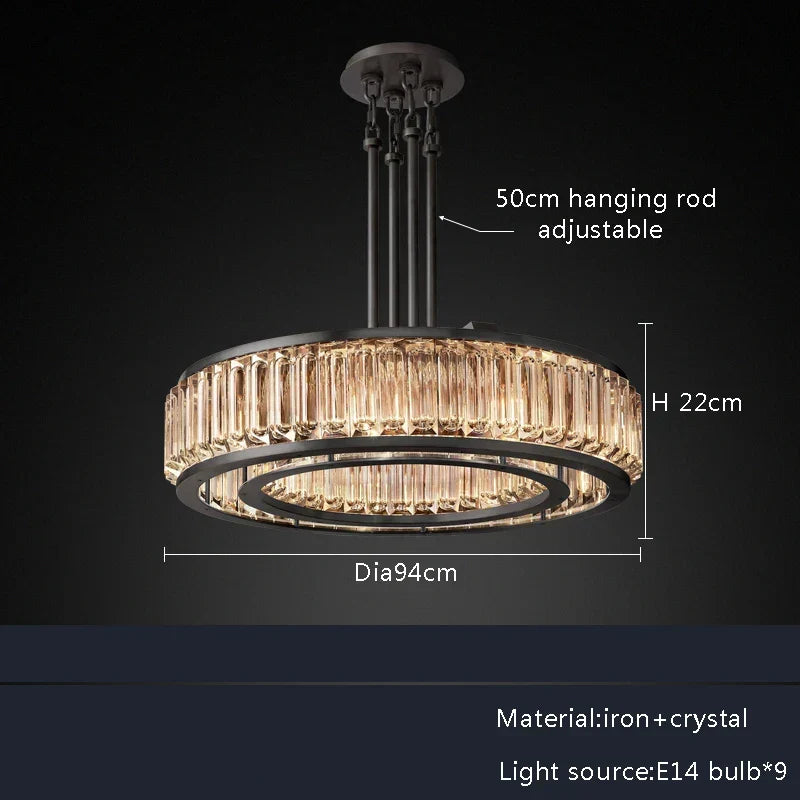 Gold Crystal LED Light Chandelier