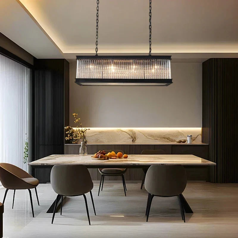 Glass Rectangle Pendant Light