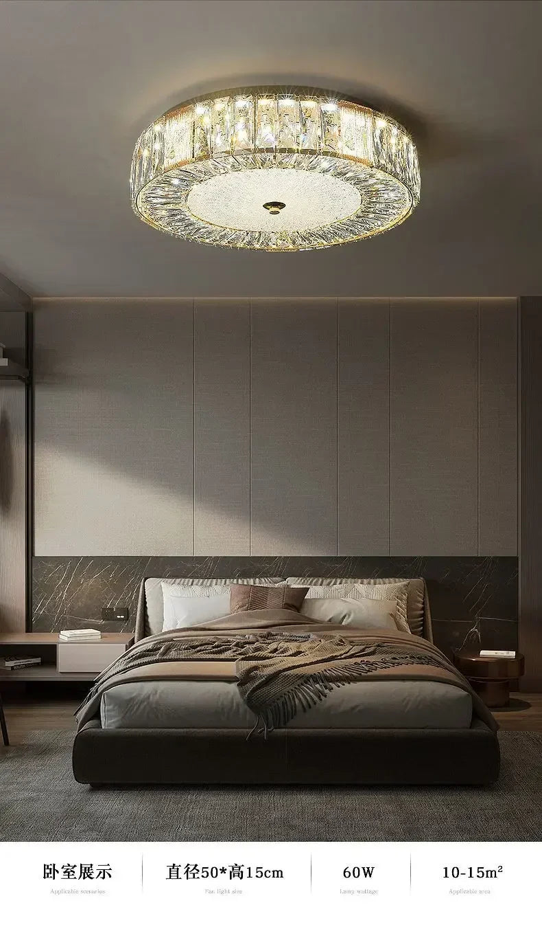 Golden Crystal Ceiling Chandelier