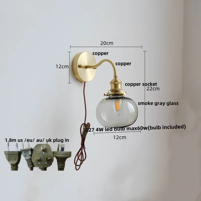 Green Glass Wall Light