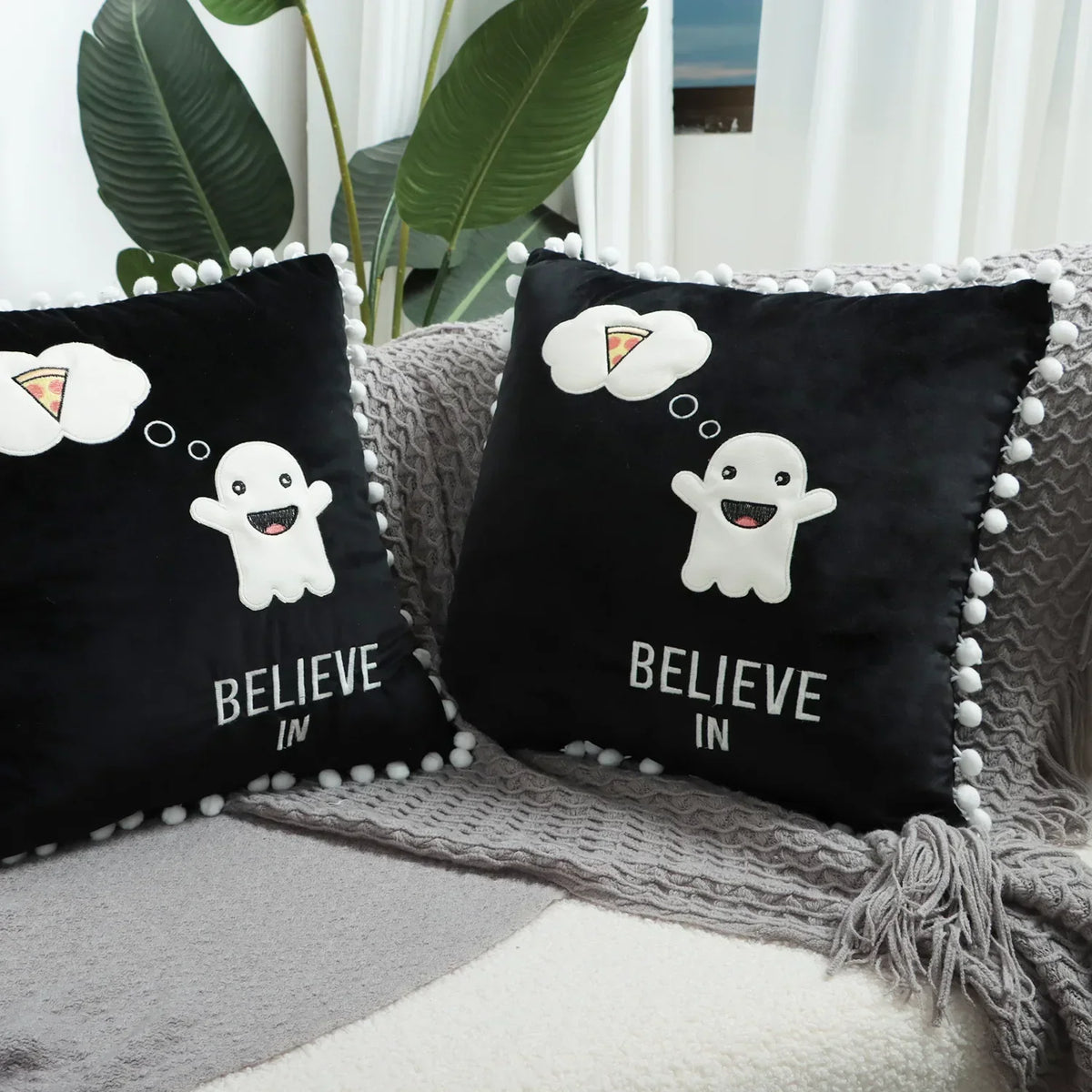 Ghost Patchwork Cushion Cover