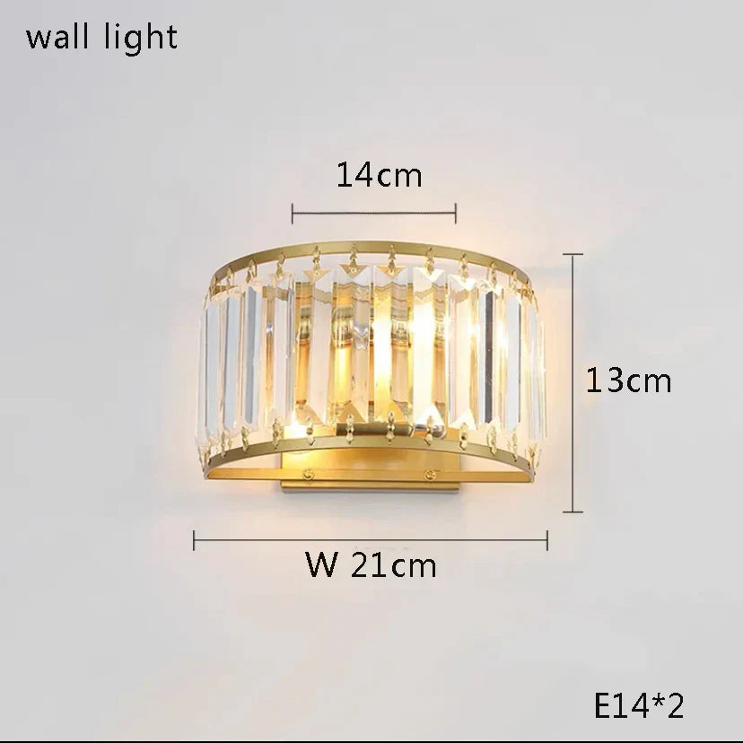Gold Minimalist Crystal Ceiling Light