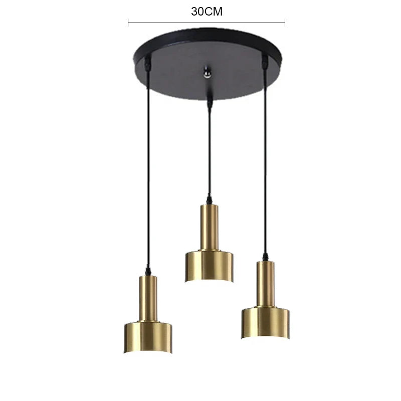 Gold Nordic Pendant Light Round 3-Head Design