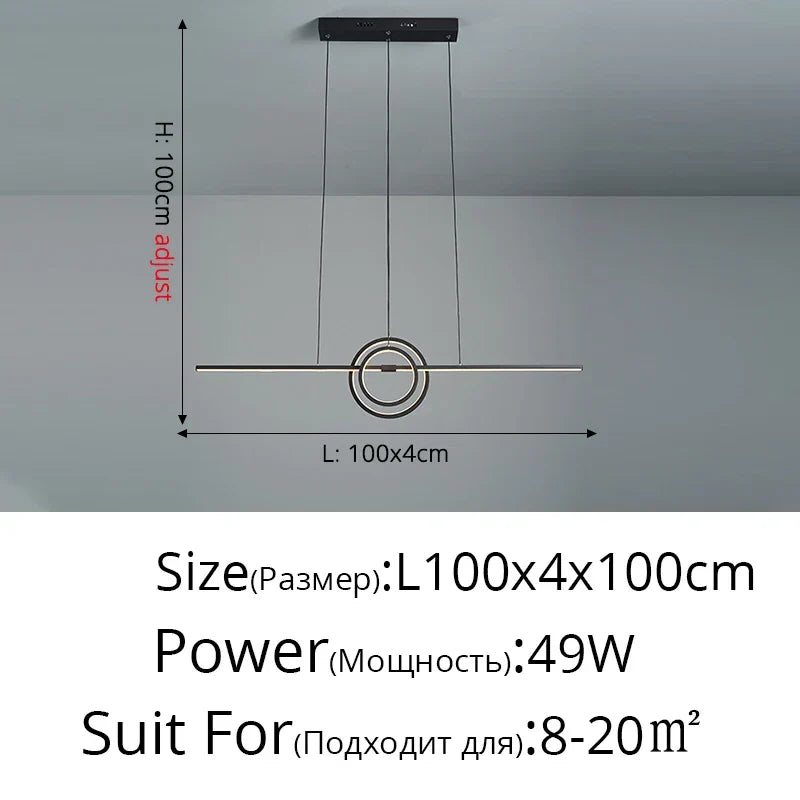 Black Aluminum Hanging Light