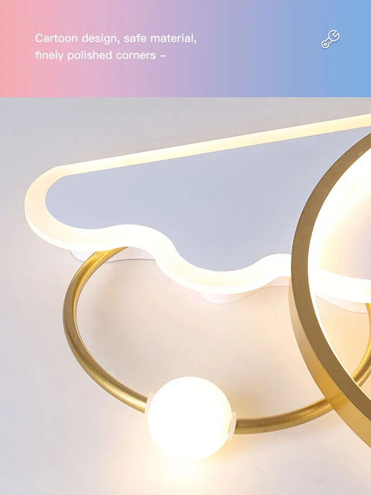 White Modern LED Chandelier Pink Nursery Design