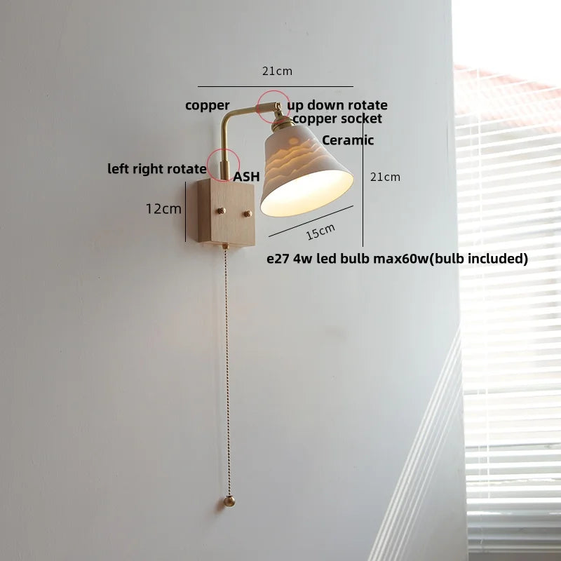 Ceramic Walnut Wall Sconce