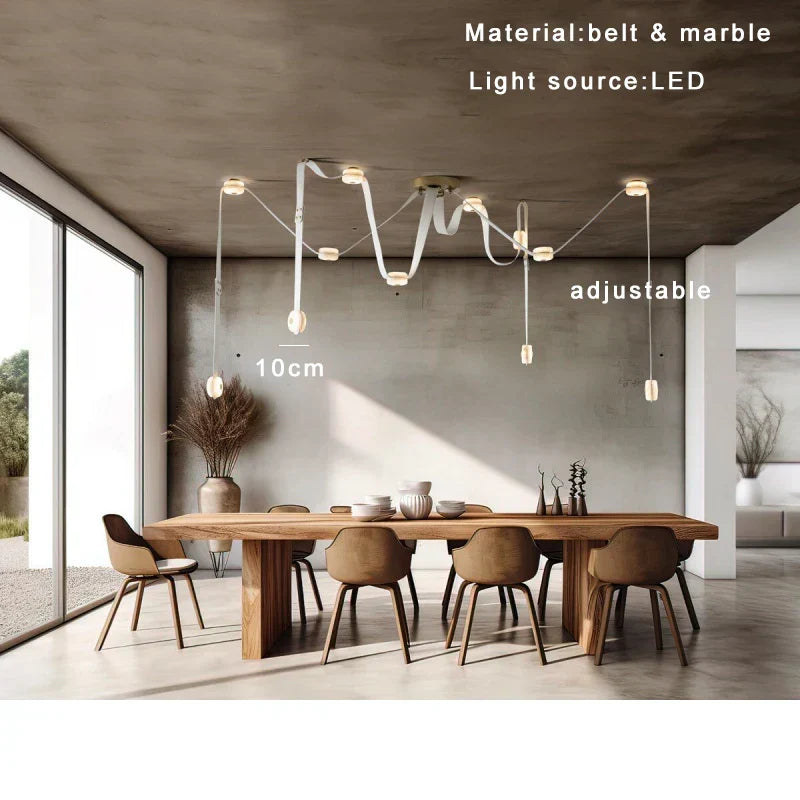 Leather Marble Dimmable Pendant