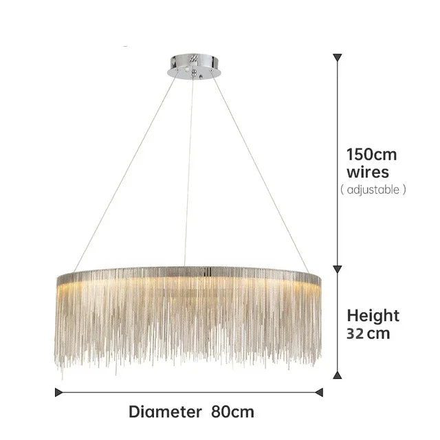 Gold Chain LED Chandelier