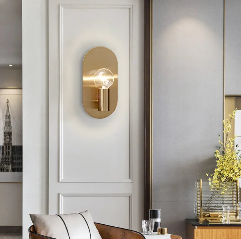 Gold Modern Wall Sconce With Metal Construction