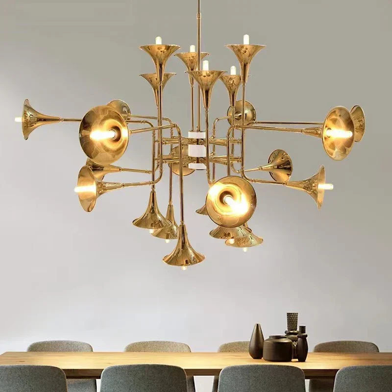 Gold Trumpet Chandelier