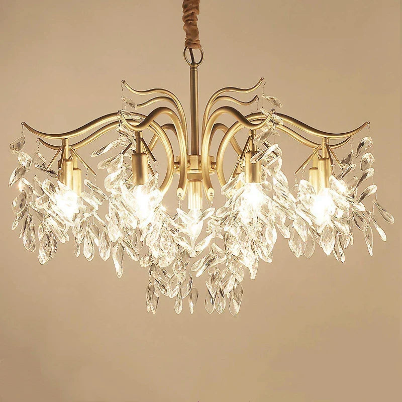 Gold Crystal Ceiling Chandelier 13-Head Premium