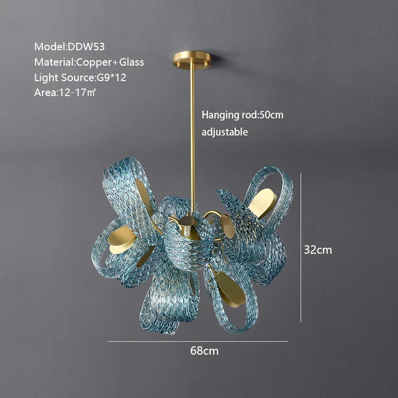 Copper Peacock Ceiling Chandelier