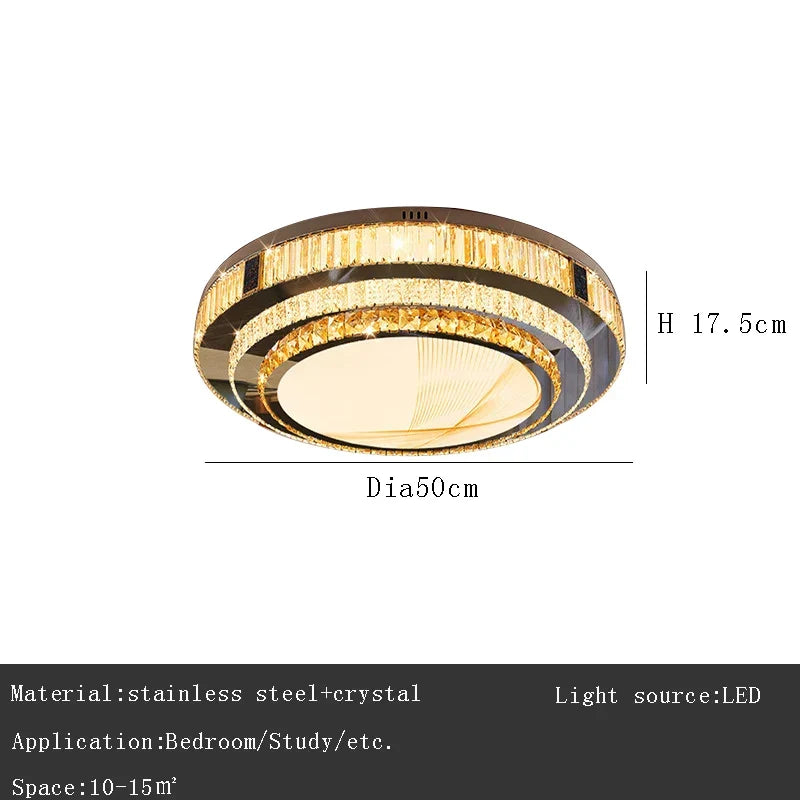 Gold Minimalist Crystal Ceiling Light