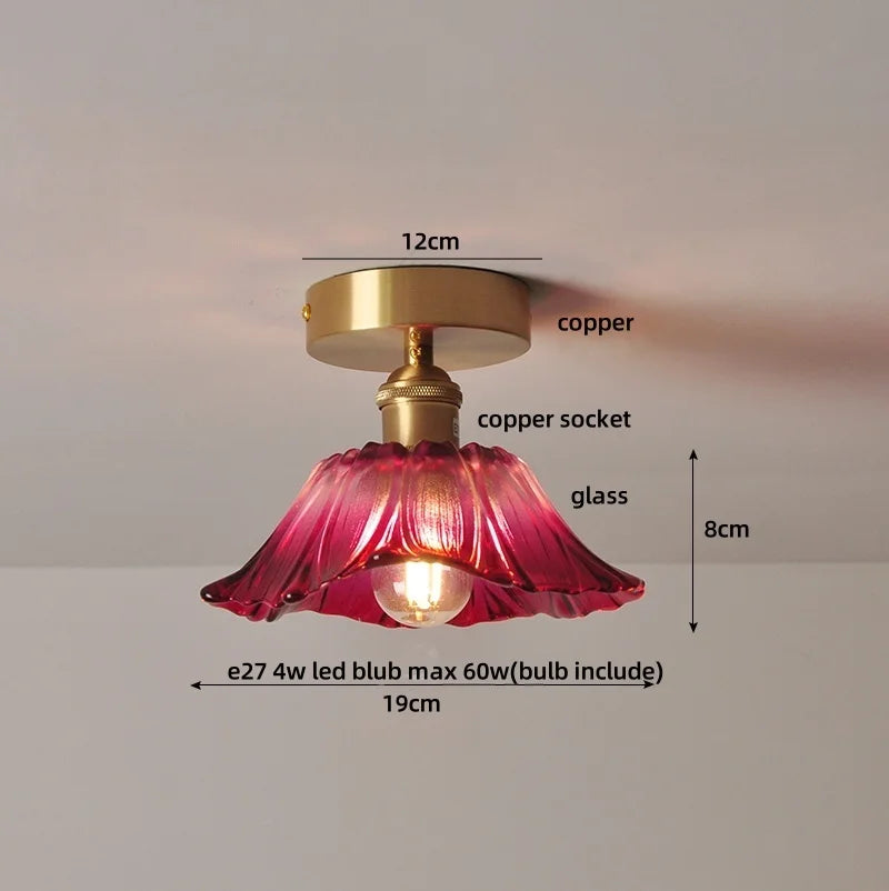 Green Glass LED Ceiling Light