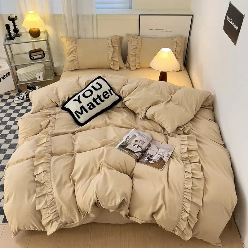 Microfiber Lace Duvet Set