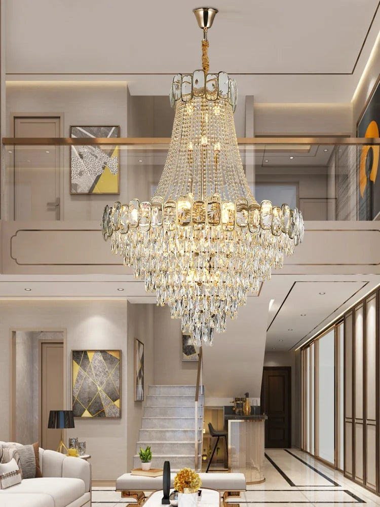 Crystal Gold Chandelier Light 100x135cm