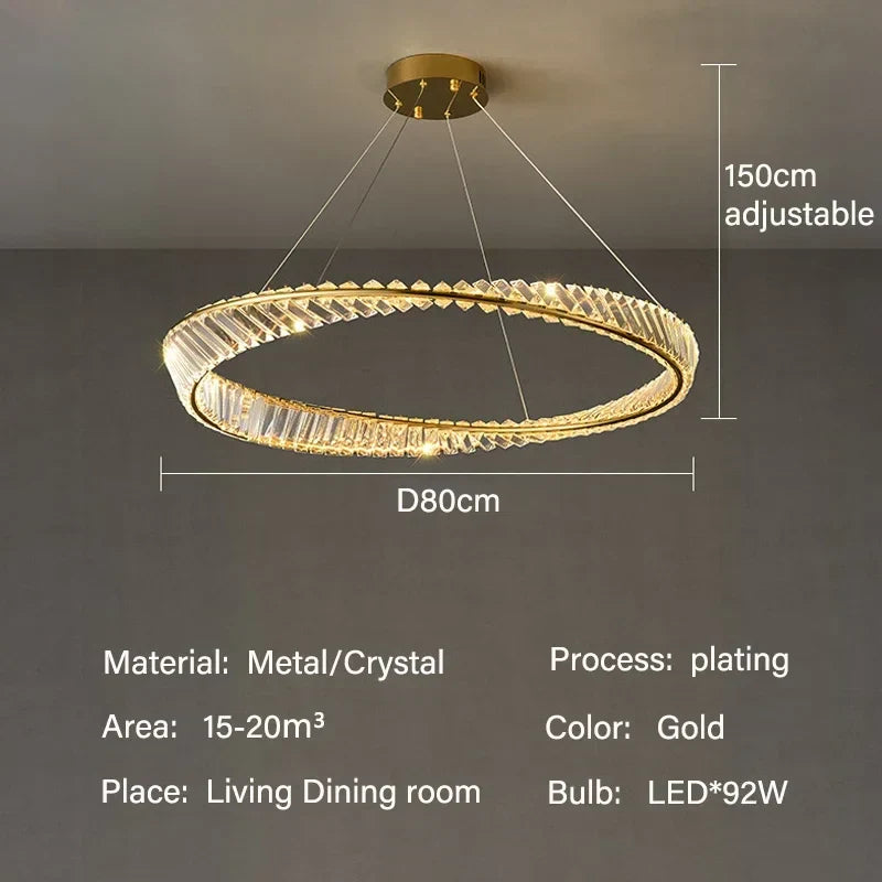 Crystal Gold Pendant Chandelier