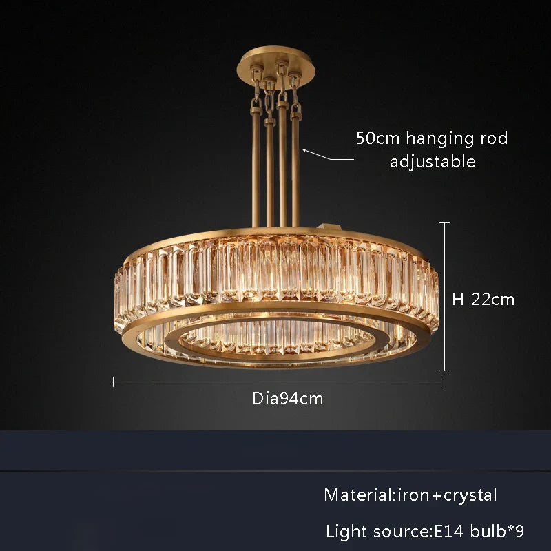 Gold Crystal LED Light Chandelier