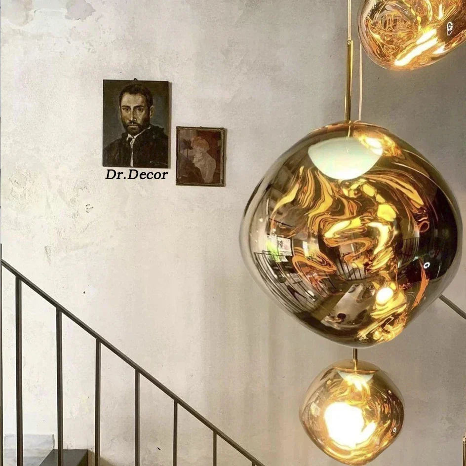 Gold Glass Lava Pendant Light