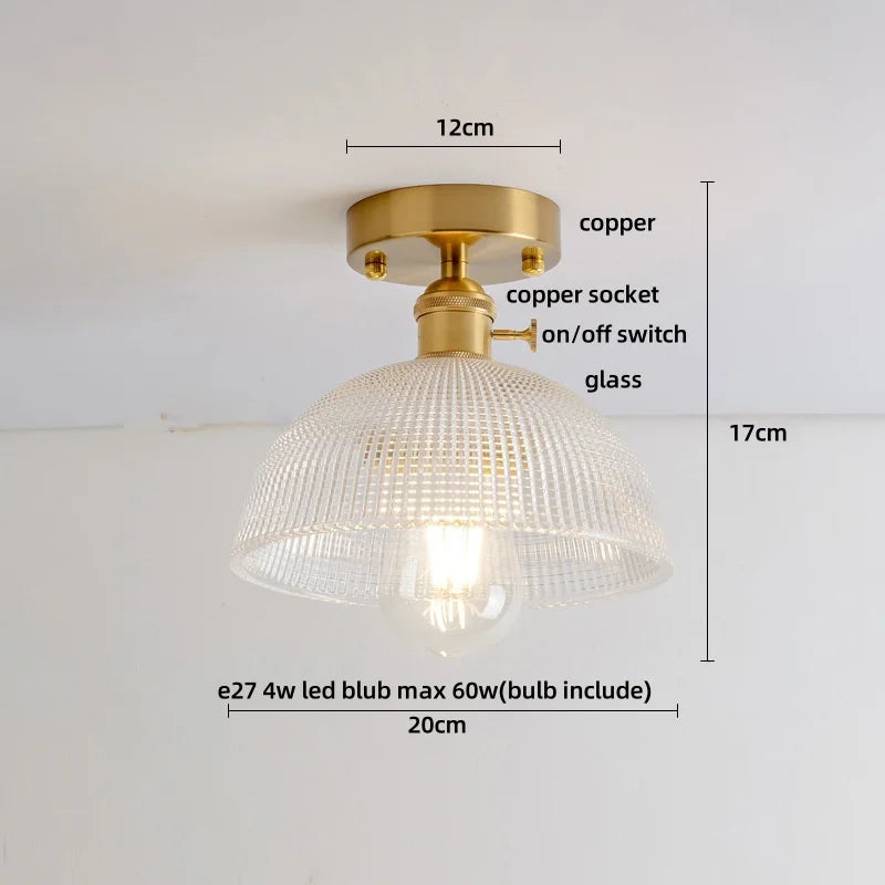 Green Glass LED Ceiling Light