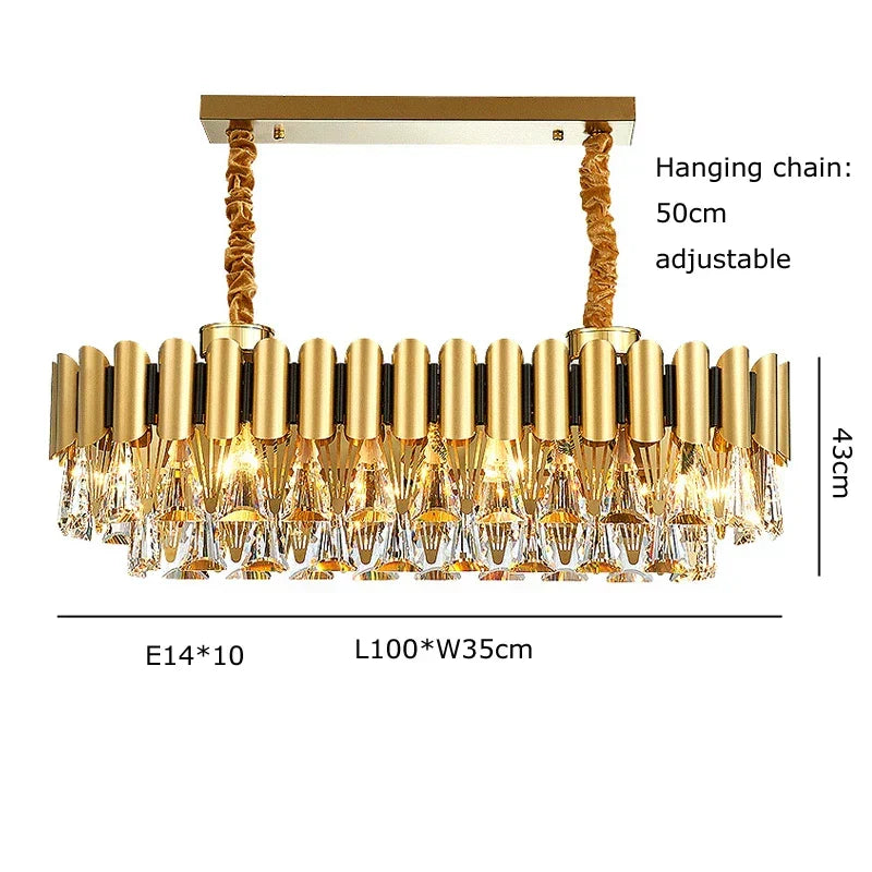 Gold Nordic Crystal Chandelier Polished Dia100cm