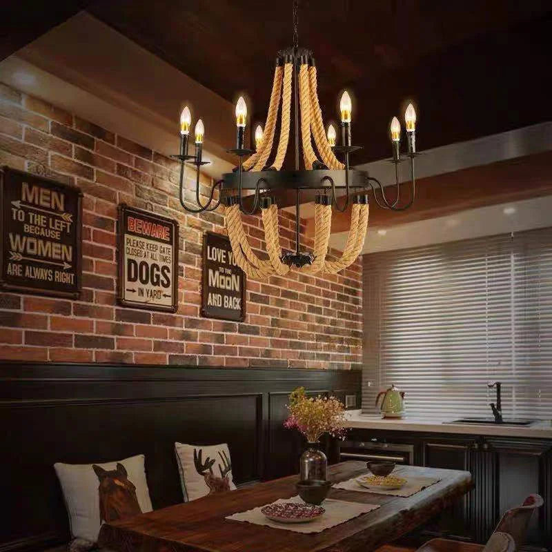 Hemp Vintage Loft Chandelier