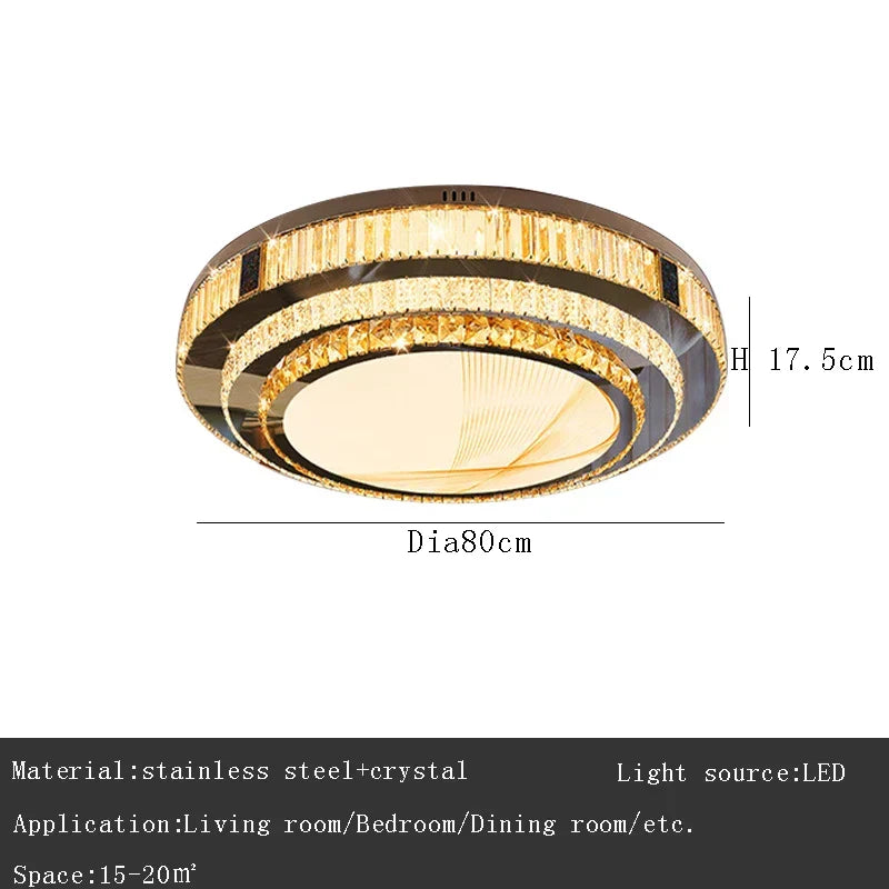Gold Modern Crystal Ceiling Light