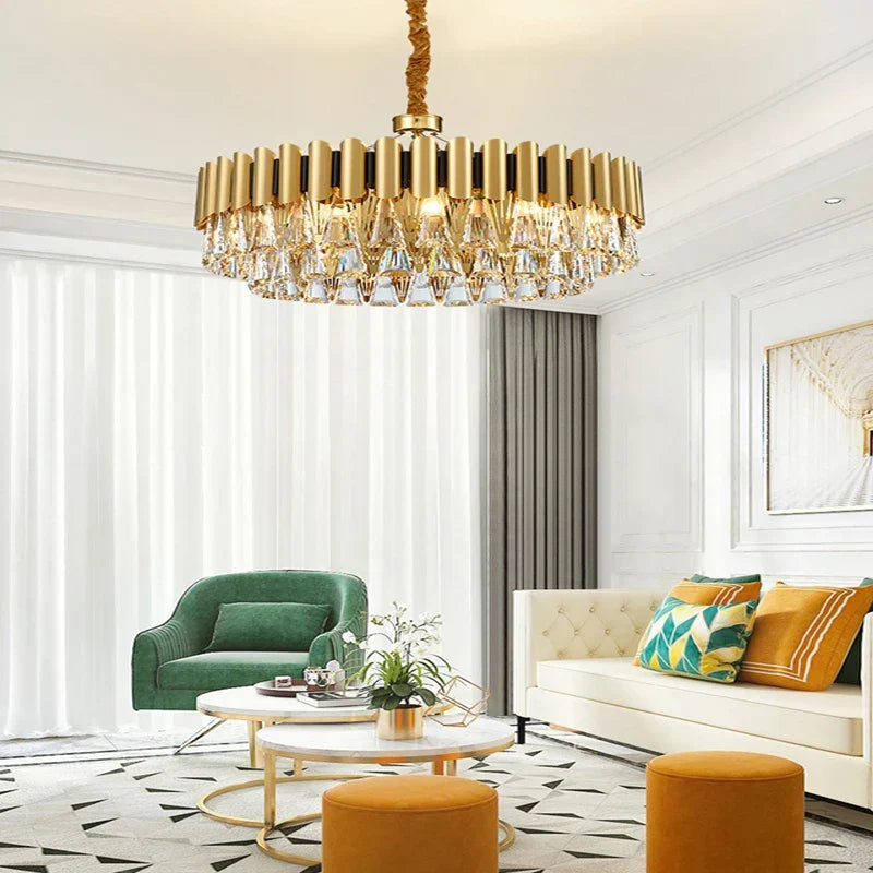 Gold Nordic Crystal Chandelier Polished Dia100cm