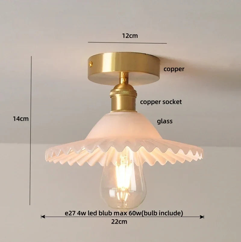 Green Glass LED Ceiling Light