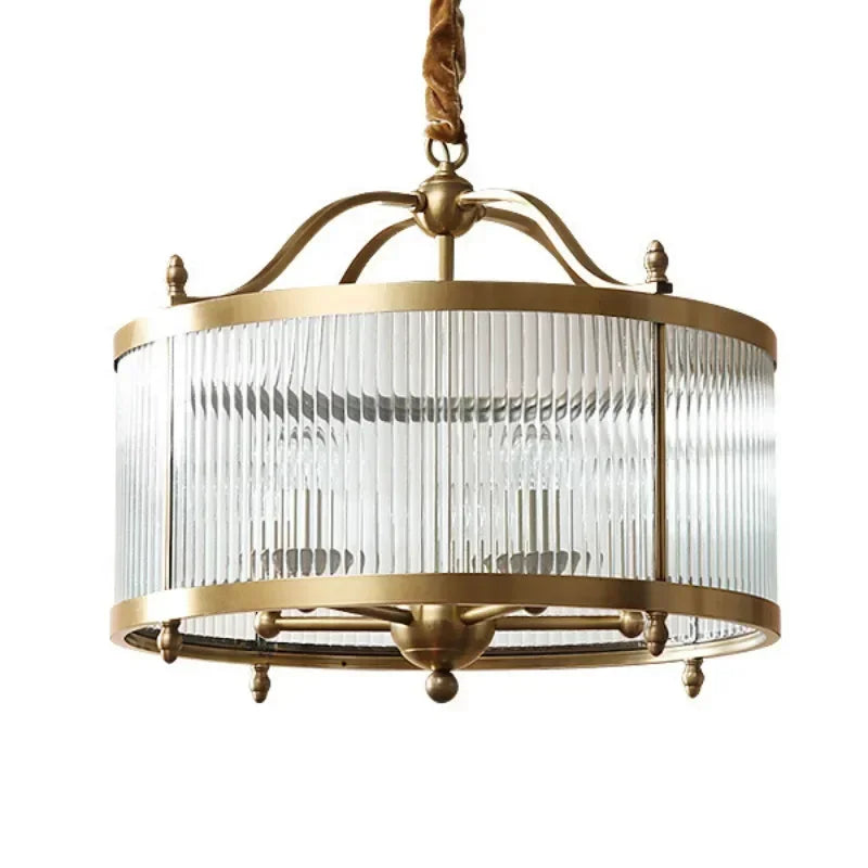 Copper Glass Pendant Light 5-Light D60cm