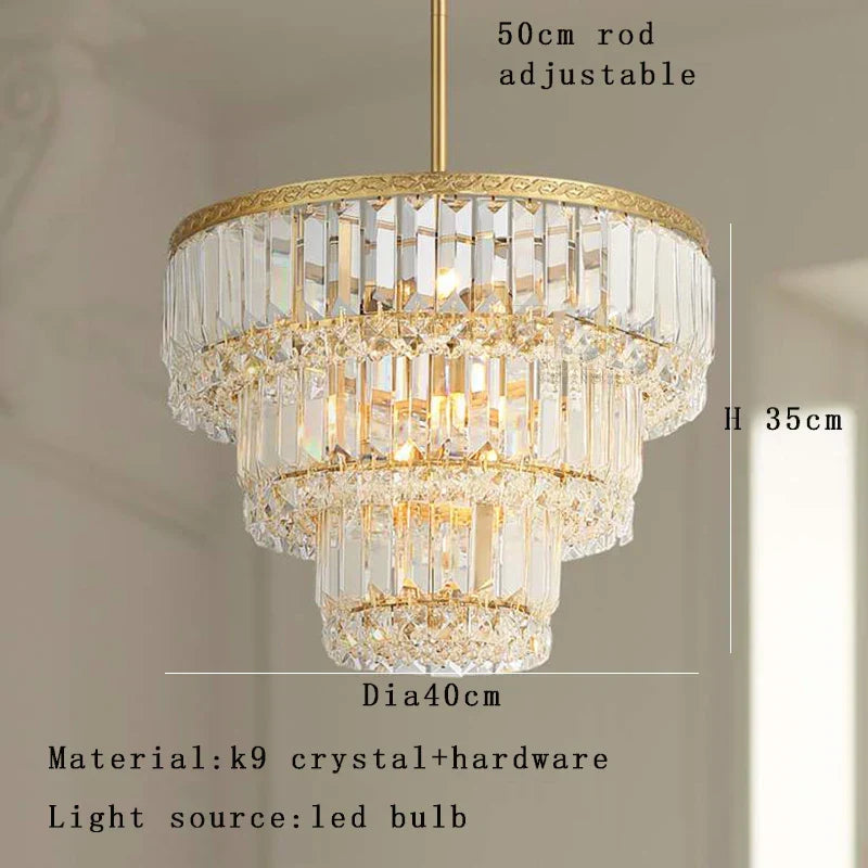 Gold Crystal Multi-layer Lights