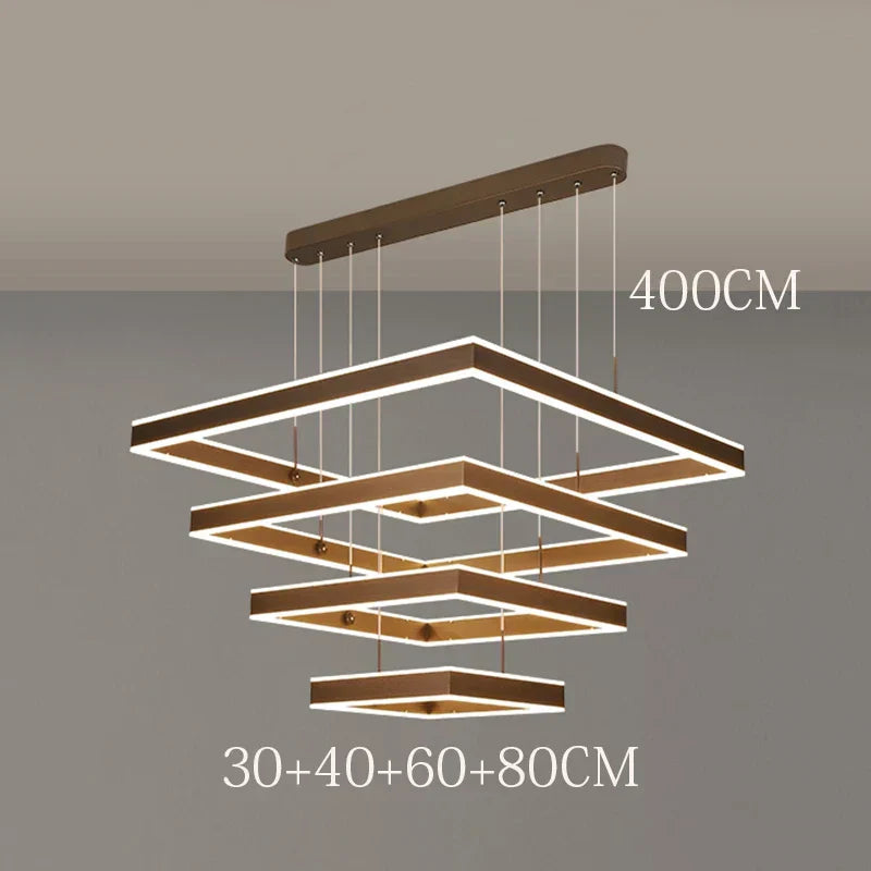 Chrome LED Pendant Light 6-Head Coffee Finish