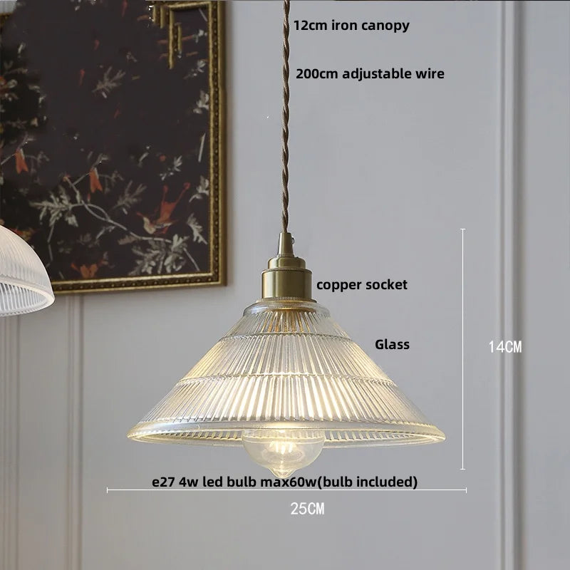 Green Glass Pendant Light Adjustable E27 Base