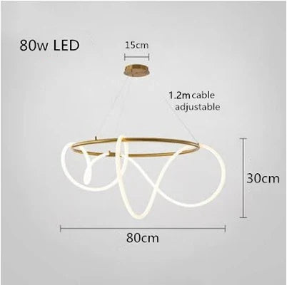 Chrome Hose Pendant Chandelier