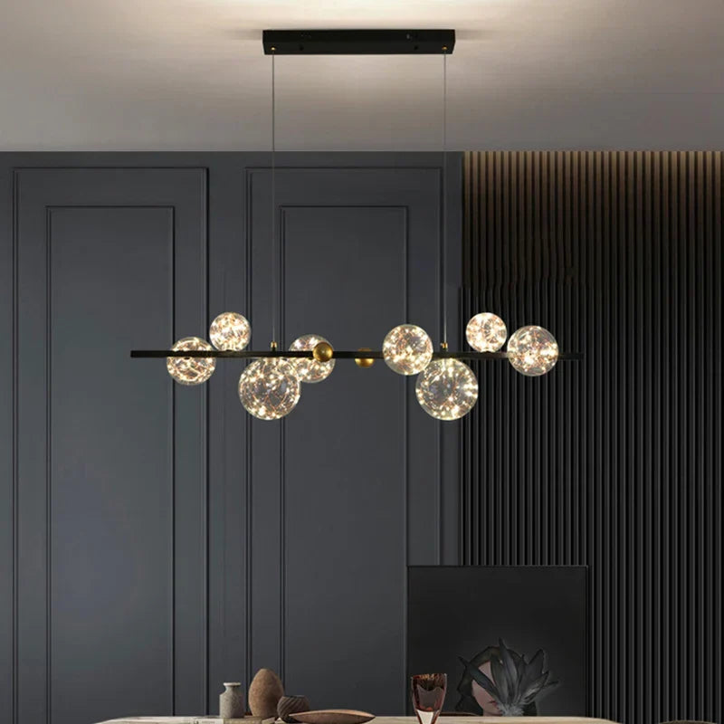 Brass Modern LED Chandelier 8-Head 100cm Kitchen