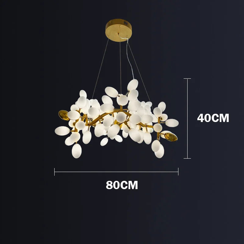 Gold Glass 20-Bulb Pendant Light L200cm