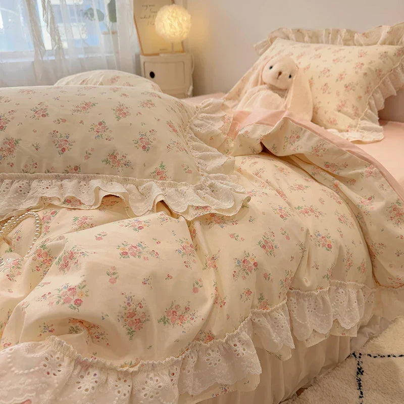 Floral Lace Cotton Bedding