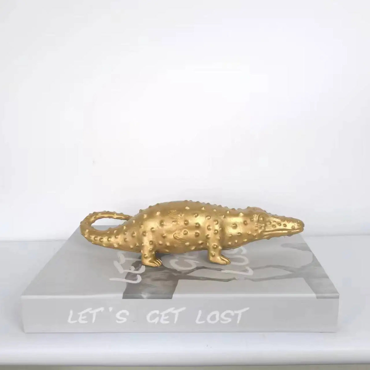 Golden Crocodile Metal Figurine