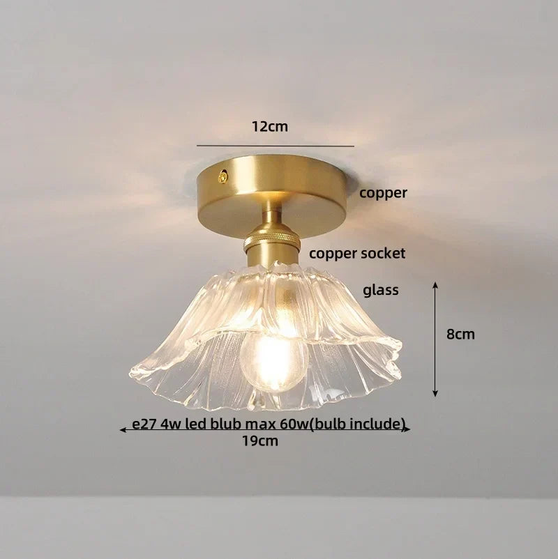 Green Glass LED Ceiling Light