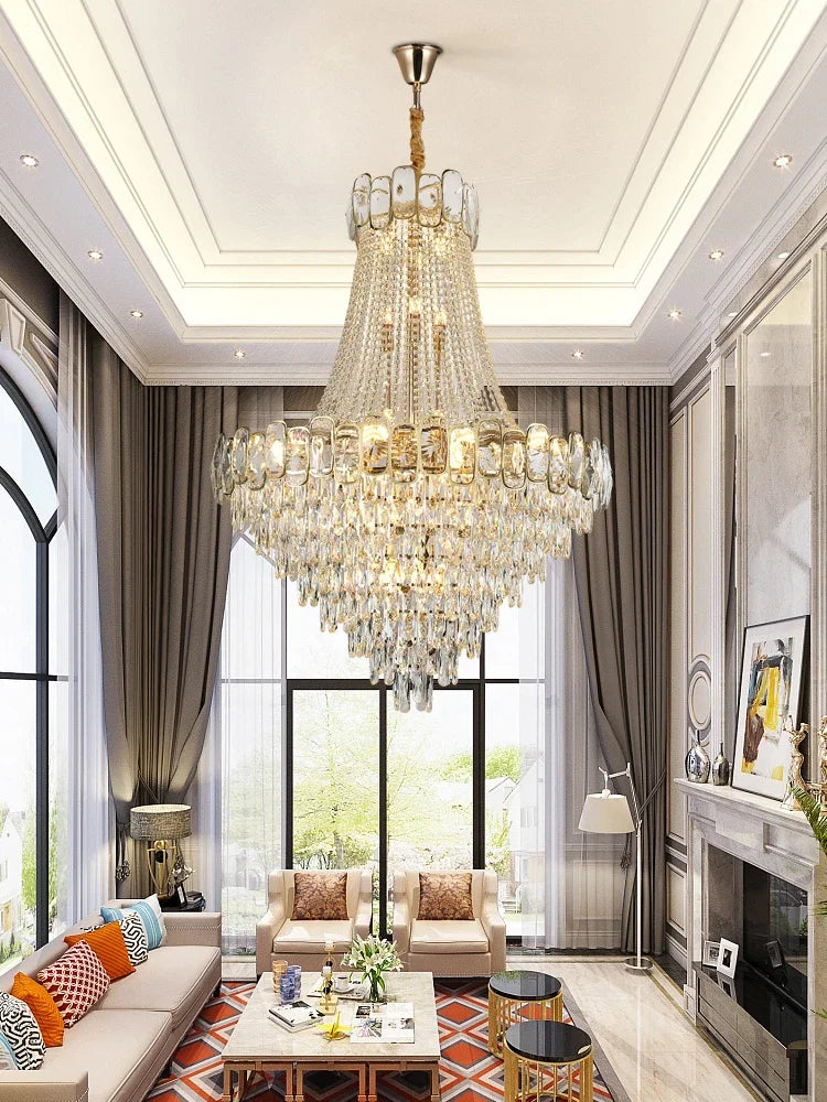 Crystal Gold Chandelier Light 100x135cm