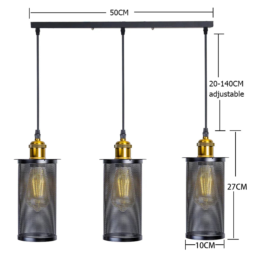 Black Iron Cage Pendant Light
